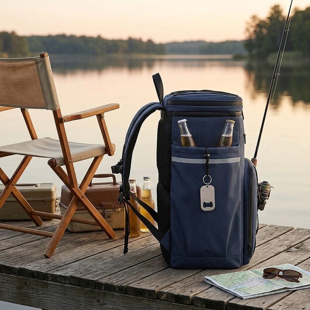 Zoyiancy Blue Large Soft Cooler Bag Holds 45 Cans, 41L Insulated Cooler Backpack, Water-Resistant Lunch Backpack for Travel, Outdoor Camping, Hiking & Picnics