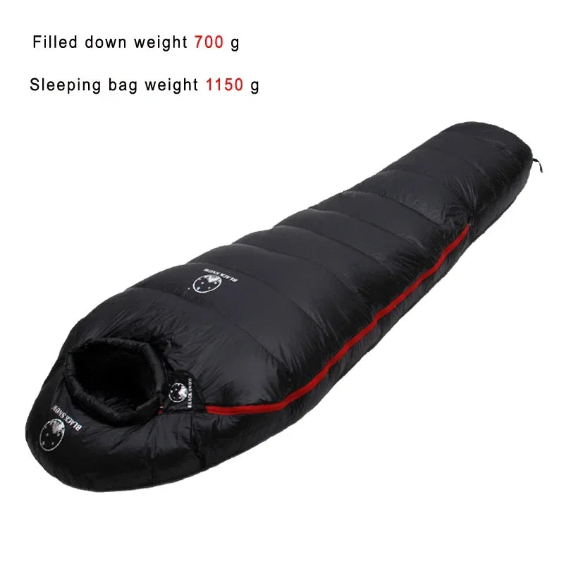 Very Warm White Goose Down Filled Adult Mummy Style Sleeping Bag Fit for Winter Thermal 4 Kinds of Thickness Camping Travel - Macgyverzoutpost
