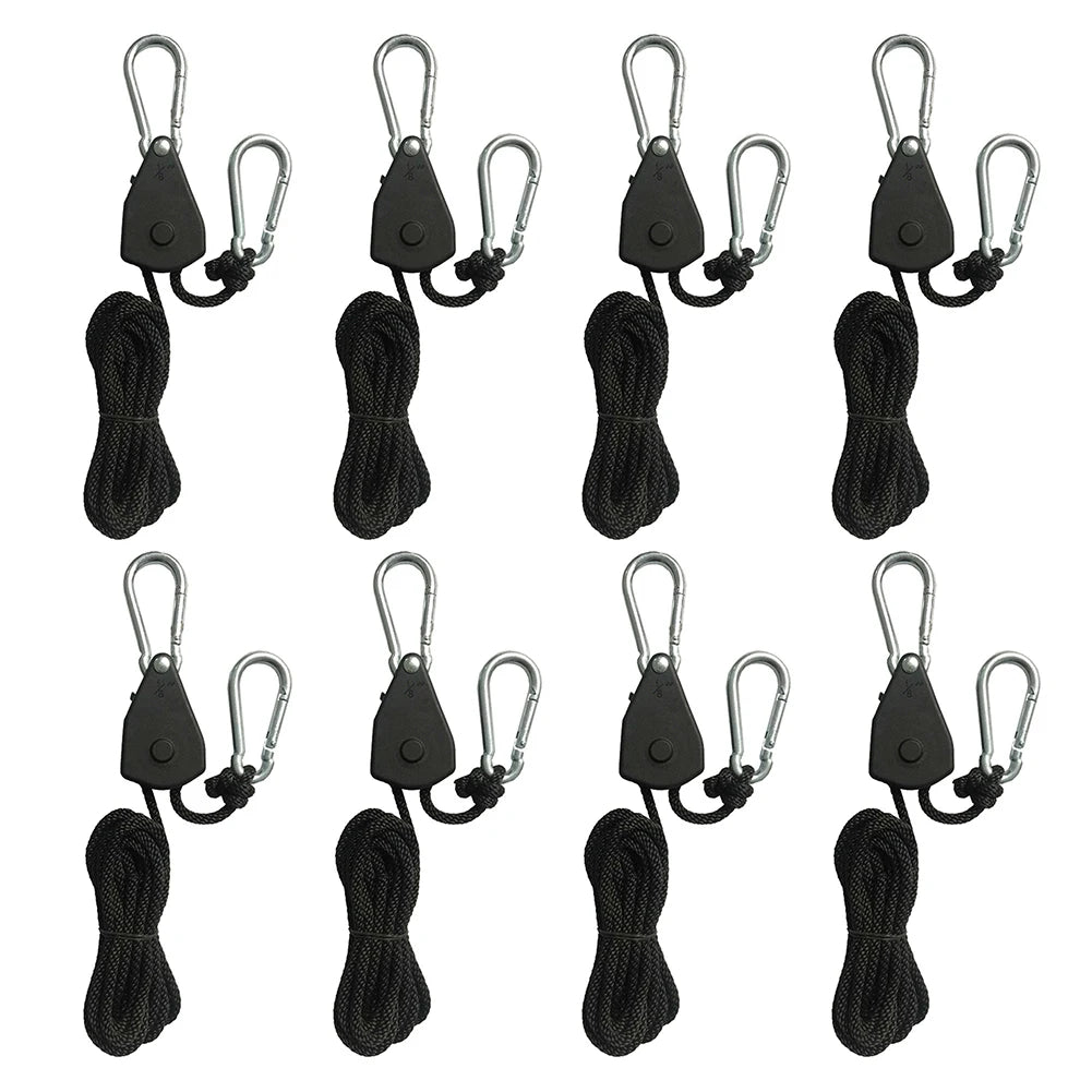 1-16pcs 2m Camping Tent Rope Tensioners Lanyard Hanging Awning Tensioners Ratchet Hanger Pulley Lifting Pulley Hook