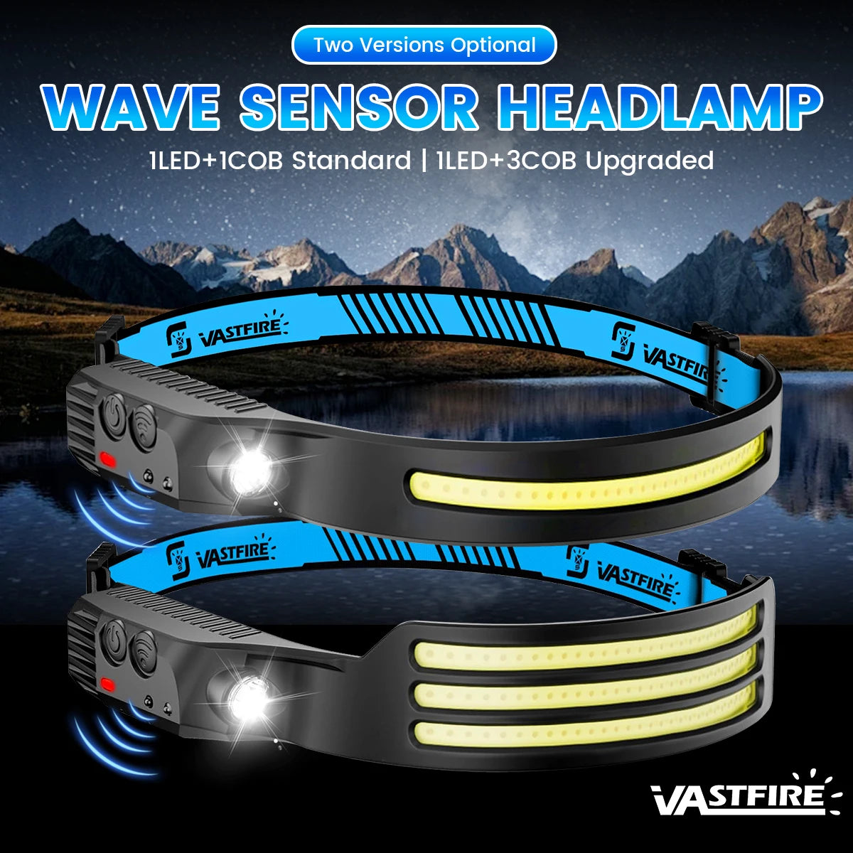 1000mAh COB LED Headlamp Induction Head Lamp Built-in Battery USB Rechargeable Head Flashlight Outdoor Camping Fishing Sensor Headlight - Macgyverzoutpost