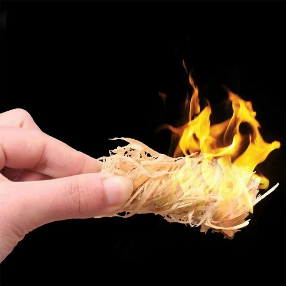 10X Natural Wood Wool Fire Starter Wax Wood Roll Smokeless Quick Ignition Camping Firestarter for Outdoor camping Barbecue Stove
