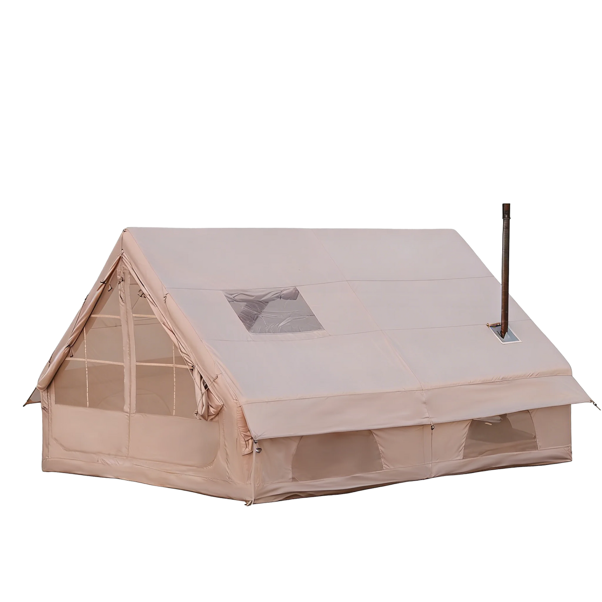 PAKICETUS Large Luxury Inflatable Glamping Tent with Manual Hand Pump, Easy Setup 4 Season Anti-Snow Spacious Family Shelter, Weatherproof Air Tent - Macgyverzoutpost