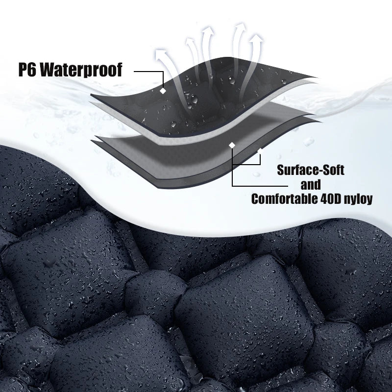 PACOONE Outdoor Sleeping Pad Camping Inflatable Mattress Built-in Pump Ultralight Air Cushion Travel Mat With Headrest For Travel - Macgyverzoutpost