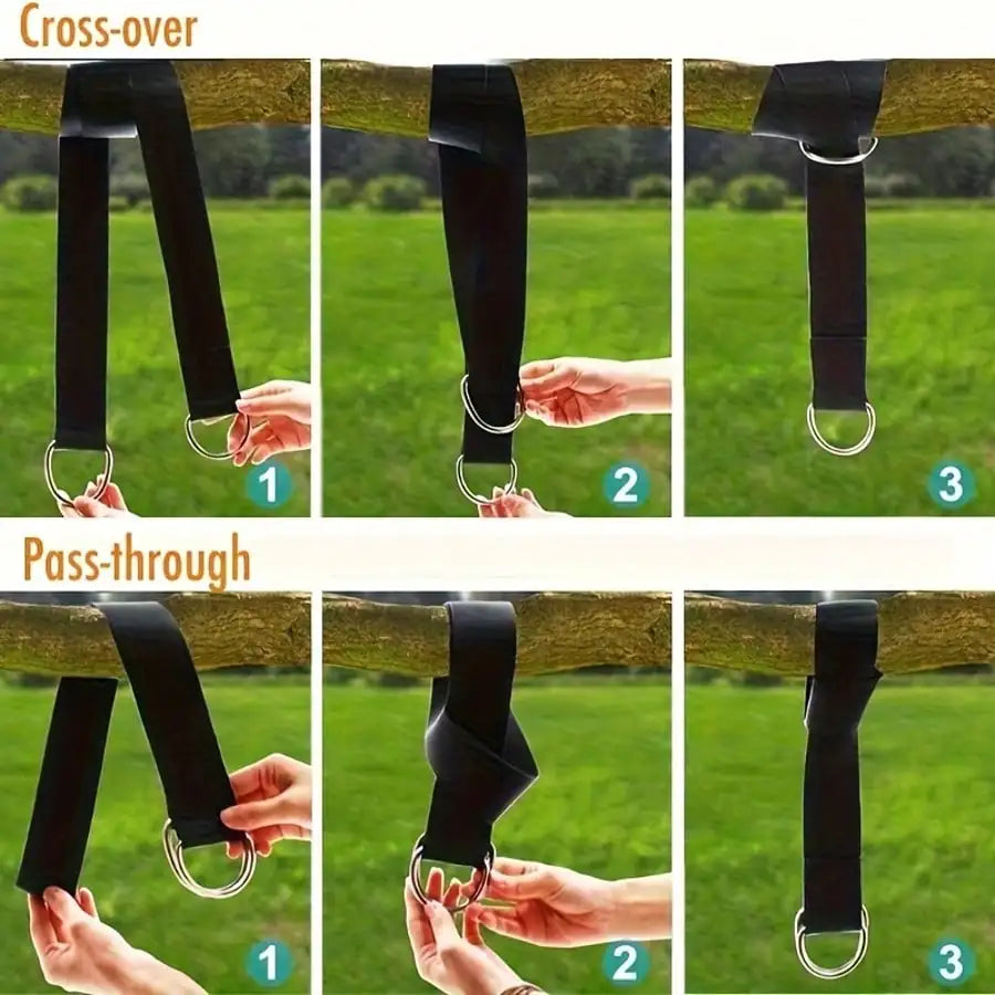 2-Piece Heavy-Duty Camping Hammock Set — Ideal for Outdoor Adventures, Backpacking, Hiking, and Various Travel Activities.