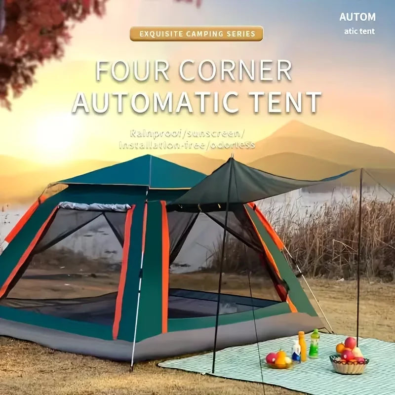 Automatic Open Camping Tent Waterproof Sun-Protection Beach Camping Foldable Anti-UV Shade 3-6 People Outdoor Family Tents - Macgyverzoutpost