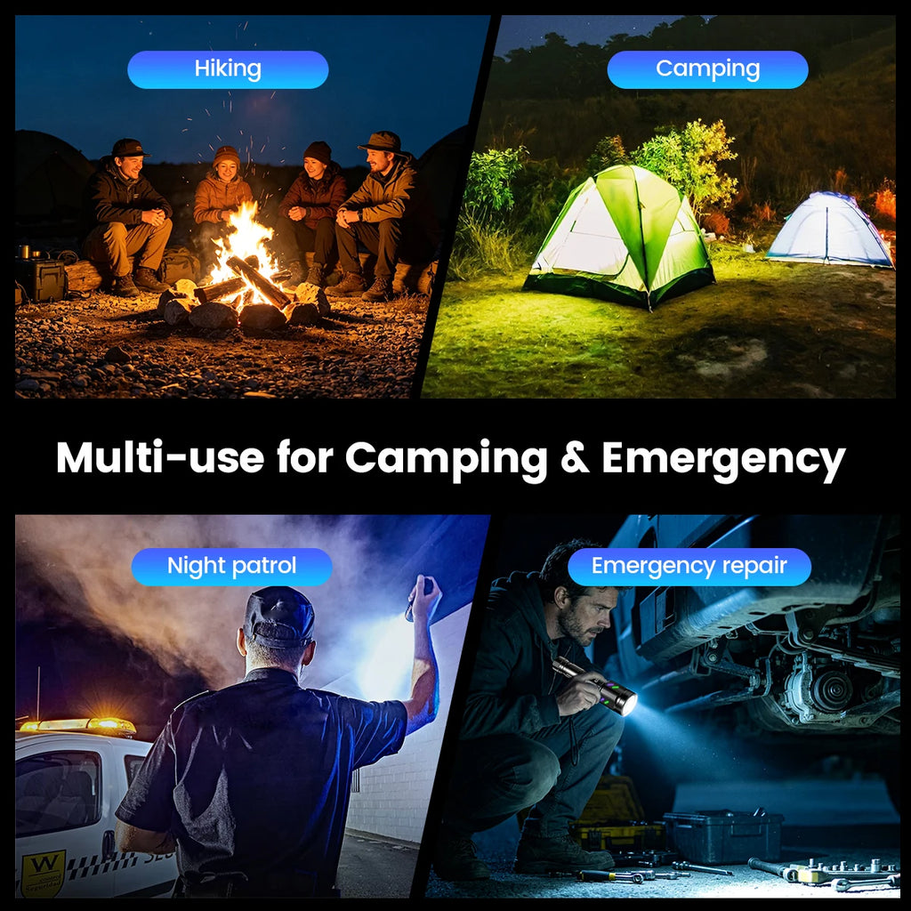 Rechargeable IPX6 Waterproof Flashlight, Zoom White LED Torch CE UKCA FCC Certified for Hunting Outdoor, US Warehouse - Macgyverzoutpost
