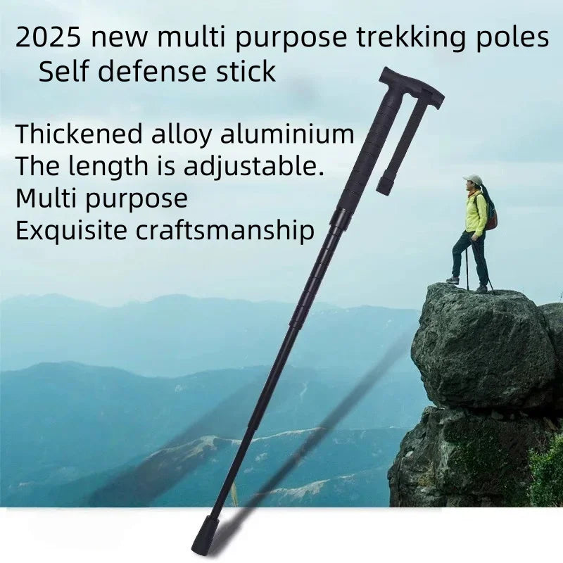 New Adjustable Self Defense Stick Hiking Poles Retractable Crutch Safety Cane Self Defense Stick Expandable Self Defense Batons