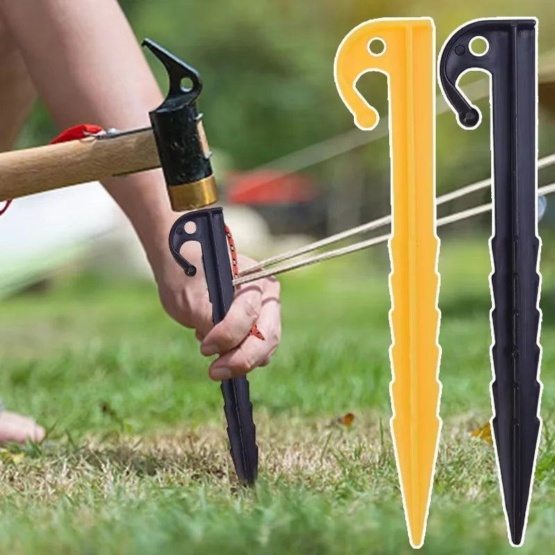 Outdoor Camping Tent Nails Sand Ground Triangular Stake Awning Camping Tools Plastic Tent Pegs Nail Accessories 20/10pcs - Macgyverzoutpost