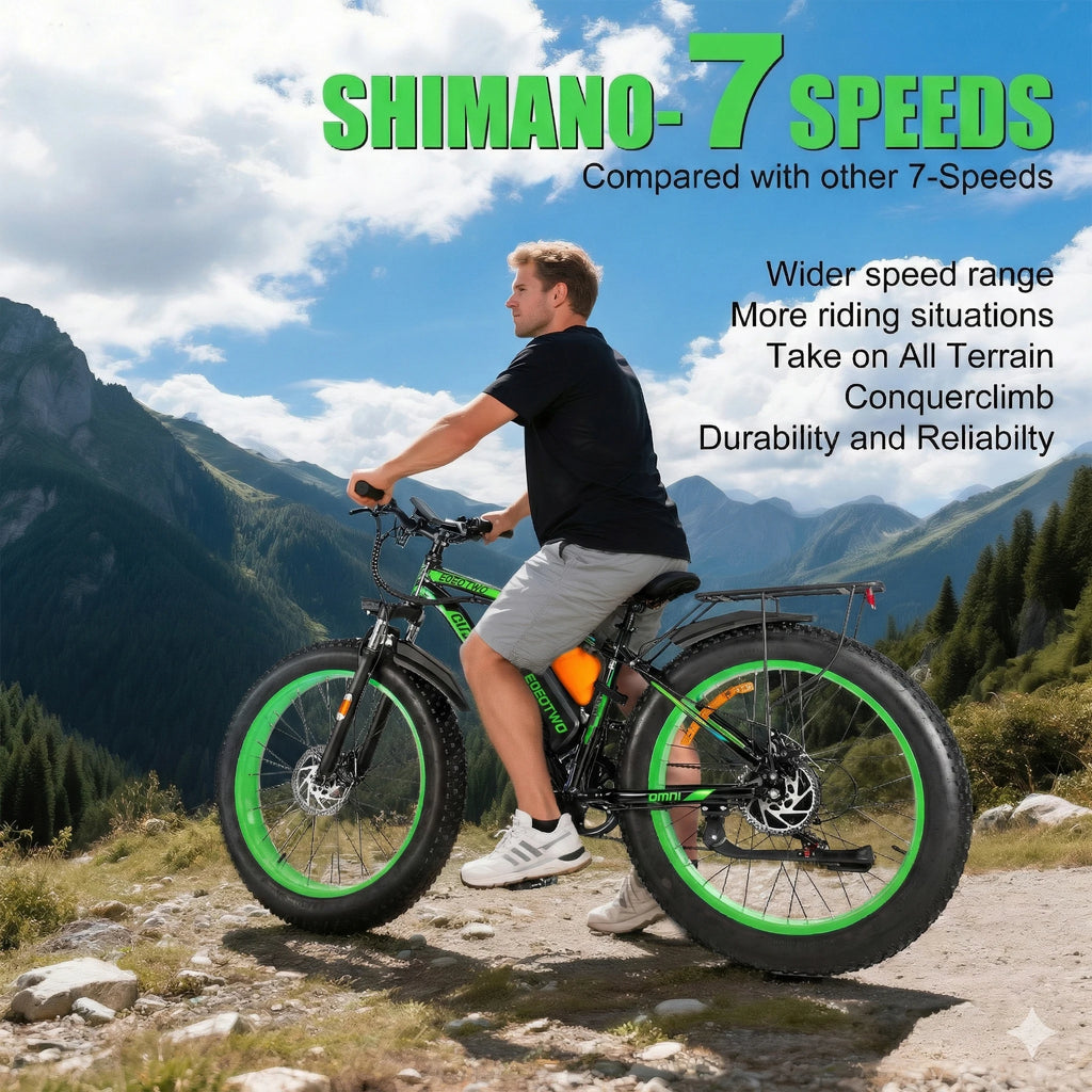 26" Fat Tire Electric Bike for Adults 48V 20Ah Battery 1000W Motor (Peak 1500W) 25-30MPH Fast Mountain Ebike Snow Beach Bicycle - Macgyverzoutpost