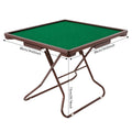 Foldable Square Mahjong Table Wood Board Velvet Desktop Q195 Plastic Steel Frame 150KG Load Noise Reduction Anti-slip Table Leg Rounded Safe Corners Built-in 4 Cup Holders & 4 Hidden Storage Drawers Raised Anti-slip Edge Port