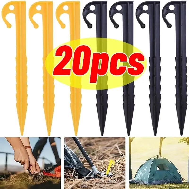 Outdoor Camping Tent Nails Sand Ground Triangular Stake Awning Camping Tools Plastic Tent Pegs Nail Accessories 20/10pcs - Macgyverzoutpost