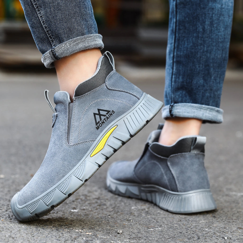 All Season Industrial Safety Shoes for Men Women Steel Toe Sneakers with Impact Resistant Steel Toe Cap Lightweight Comfortable Design for Construction Work, Wear Resistant Durable Full Sizes
