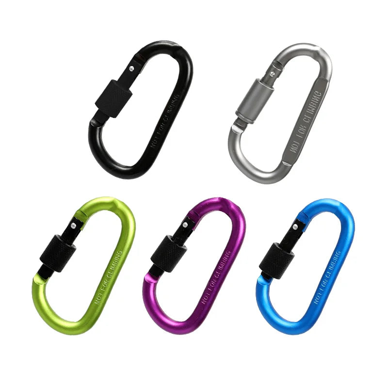 5PCS Carabiner Clip Set Aluminium Alloy Tourist Hooks Fishing Carbin Buckle Caribiner Key Holder Keychain Camping Karabiners