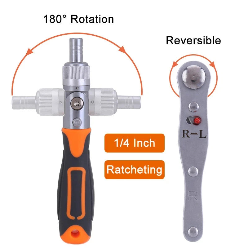 38 in 1 Household Labor Saving Ratchet Screwdriver Bit Set Multipurpose Tool Kit Hardware Tools Combination Wrenches Toolbox