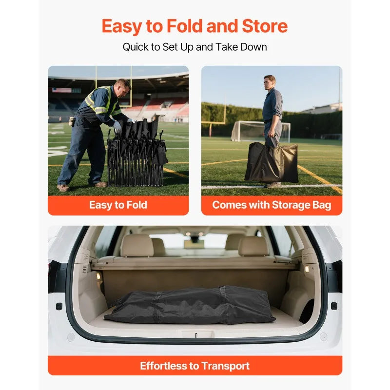 Folding Chair Sport 6 Seat Sideline Bench with Sidebag Carry Bag Sunshade - Macgyverzoutpost