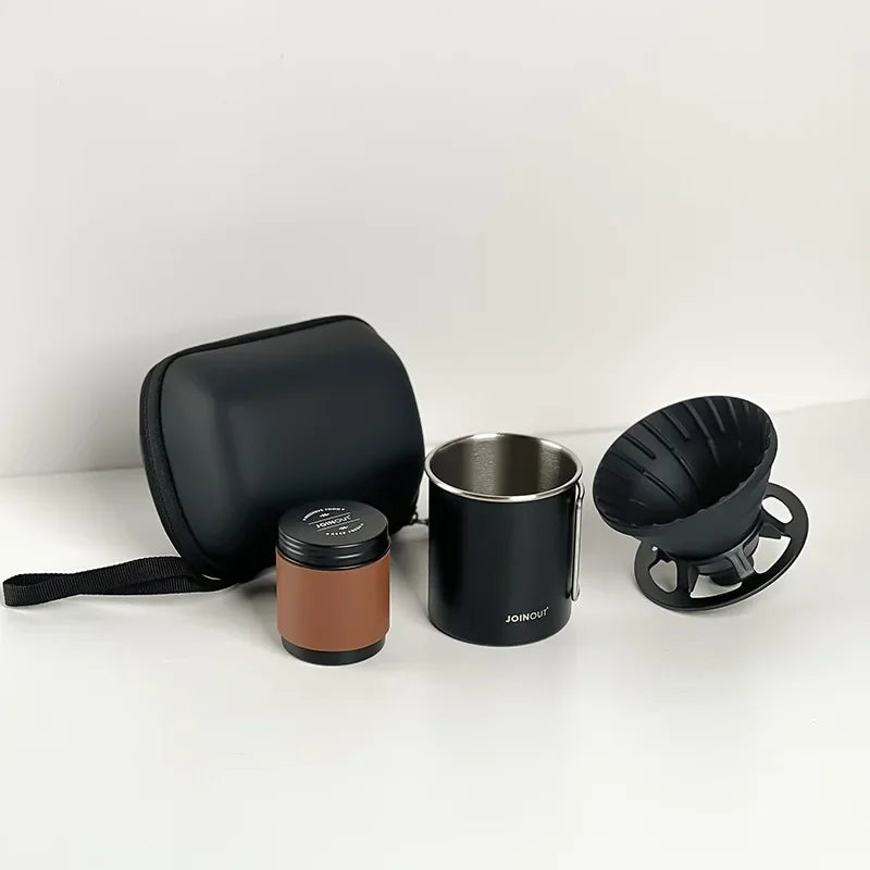 Travelling Hand Brewed Coffee Set,Outdoor Car Carrying Camping Portable Silicone Filter Mug,Entry Level Coffee Utensils