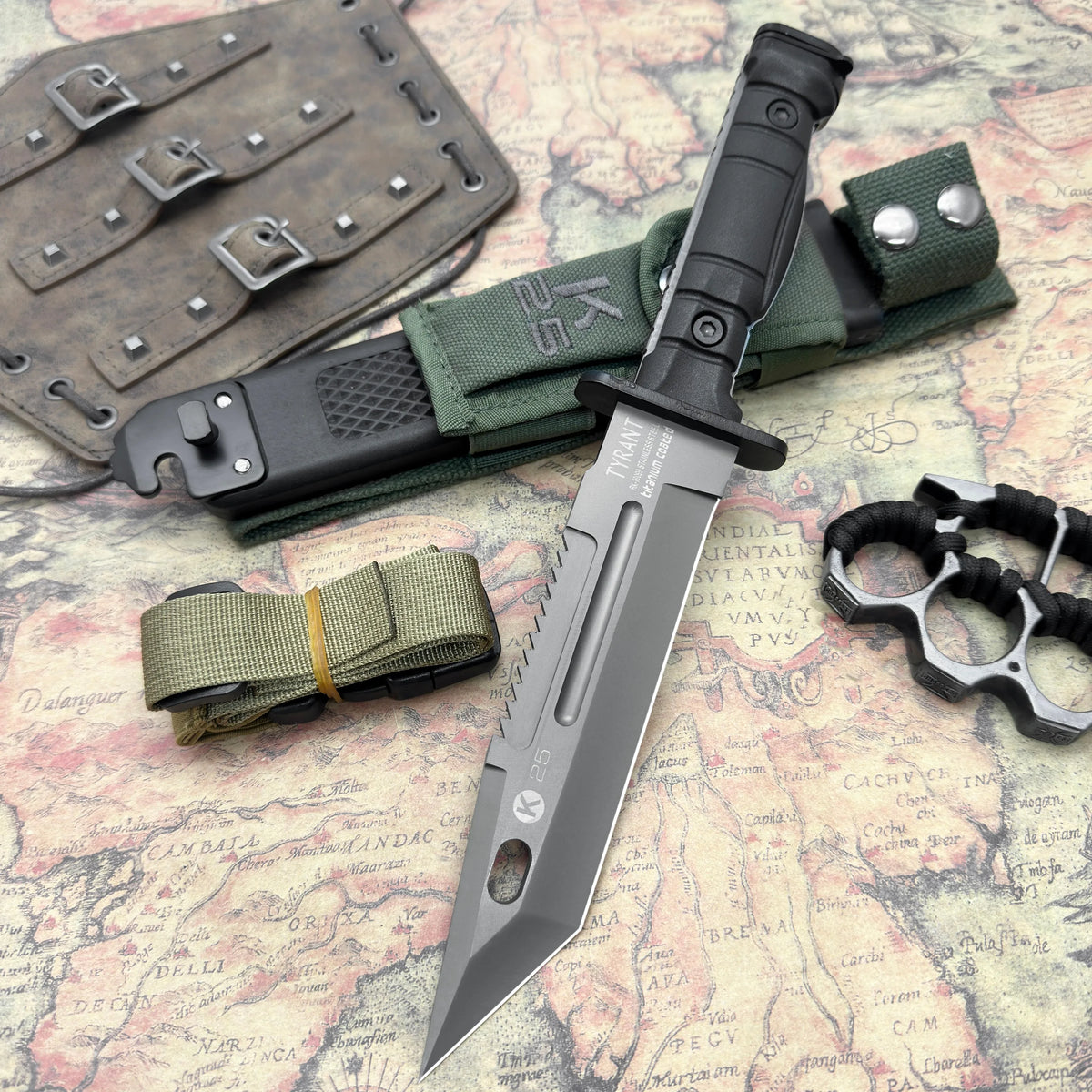 Multifunctional Knife, Essential for Wilderness Survival, Non-Slip Handle, Comes with Sheath