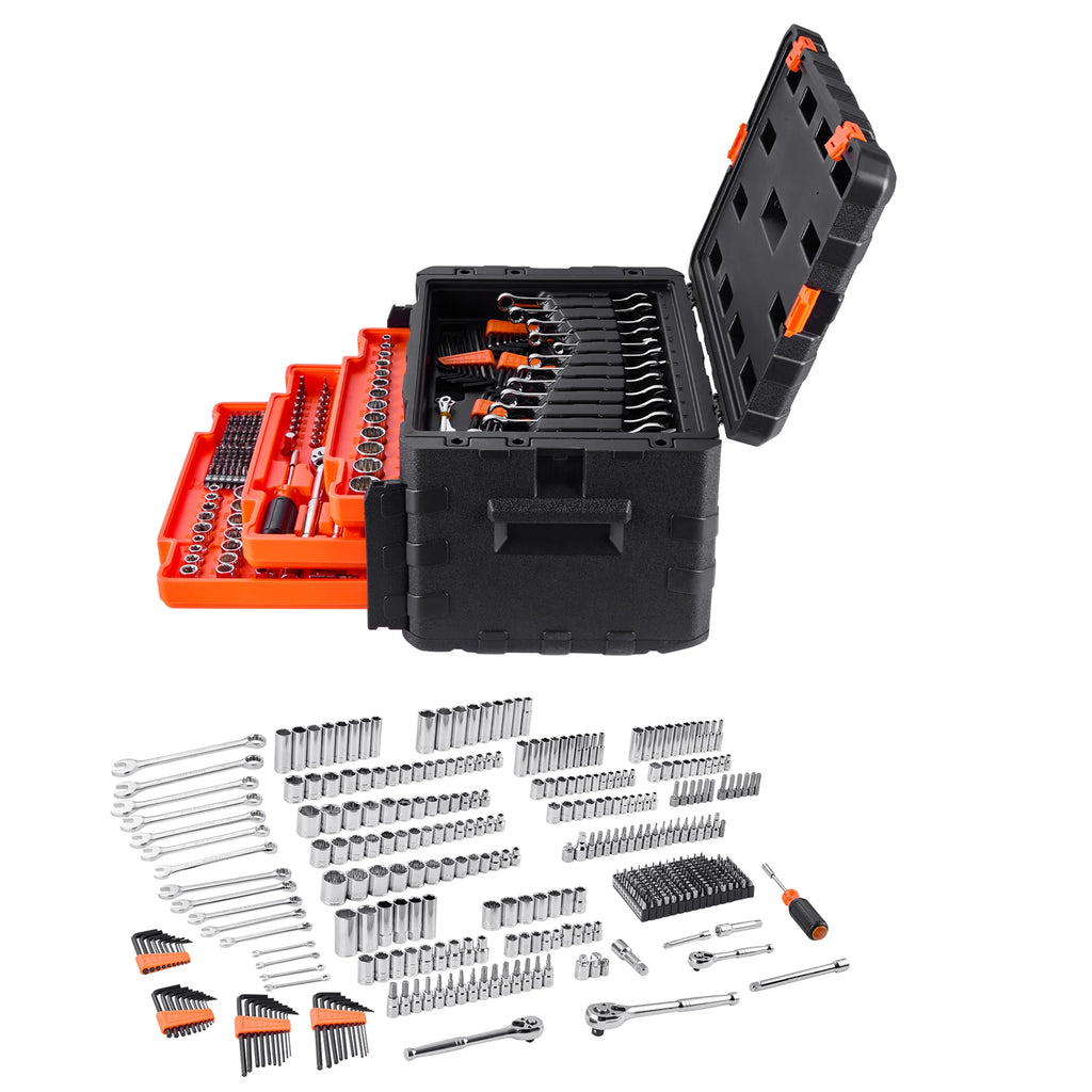 SucceBuy Mechanics Tool Set and Socket Set 450 Pcs 1/4 3/8 1/2 inch Drive Deep and Standard Sockets w/ Bits Wrenches Accessories