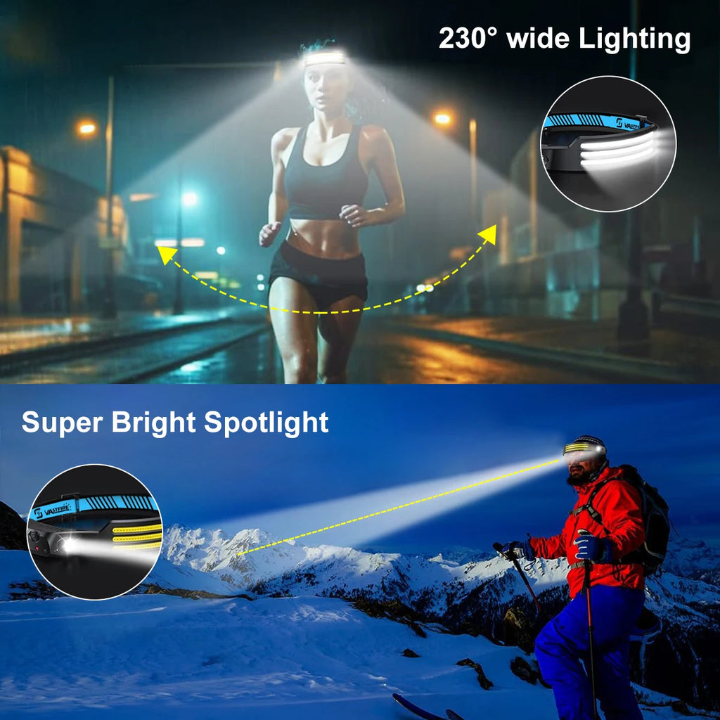 3PCS LED Induction Headlamp 1000mah Camping Search Light USB Rechargeable Headlight Led Head Torch Work Light With Built-in Battery