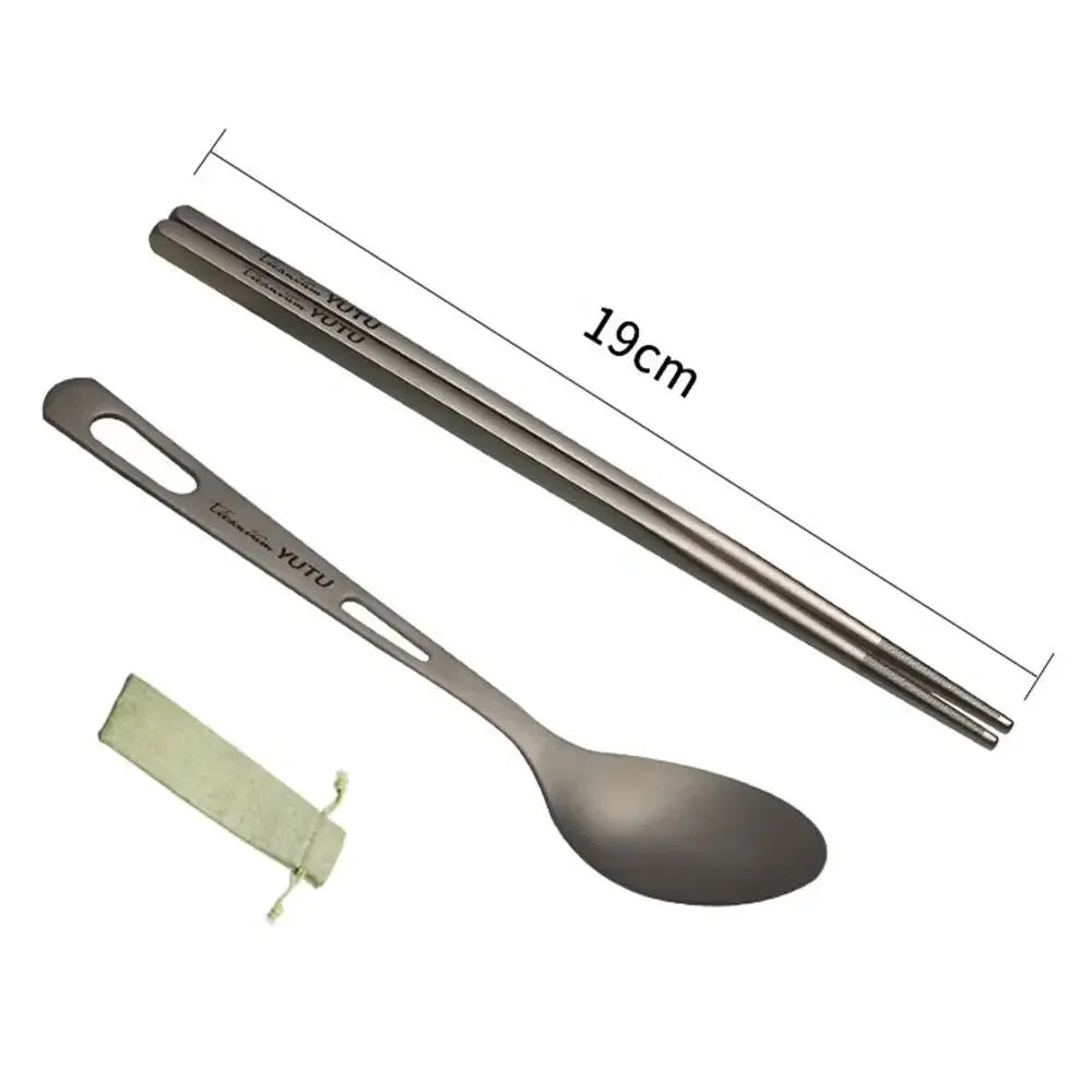 Portable Outdoor Dinnerware Sets Ultralight Travelling Knife Fork Spoon Chopstick Titanium Tableware Flatware Set Camping - Macgyverzoutpost