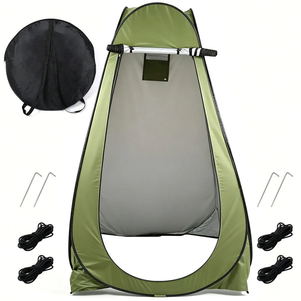 Instant Pop Up Changing Tent 192cm Tall Portable Outdoor Privacy Shower Tent with Silver Coating Waterproof Foldable Camping Toilet Dressing Booth with Carry Bag Stakes Ropes for Beach Swimming Fishing Hiking Photography - Macgyverzoutpost