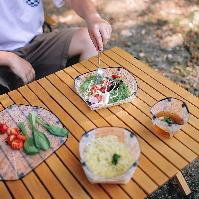 Folding Camping Tableware Outdoor Portable Folding Lightweight Bowl Dinner Plate Water Cup Multi-purpose - Macgyverzoutpost
