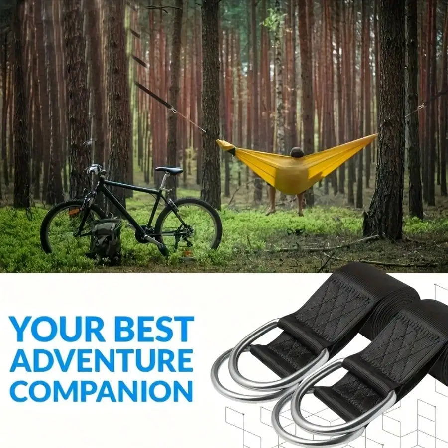 2-Piece Heavy-Duty Camping Hammock Set — Ideal for Outdoor Adventures, Backpacking, Hiking, and Various Travel Activities.