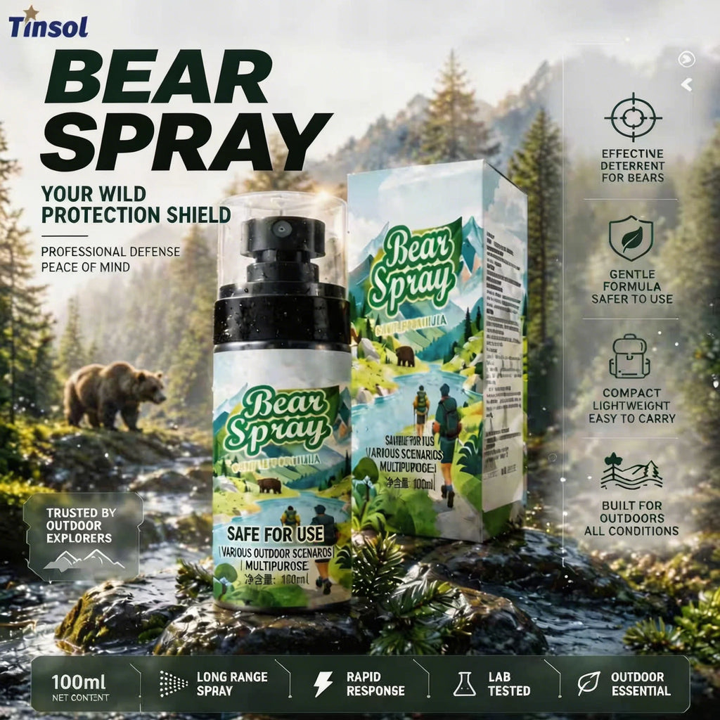 100ml Wildlife Repellent Spray Safety Lock Bear Dog Deterrent Pepper Oil Non-Lethal Camping Outdoor Hiking Forest Animal Gear