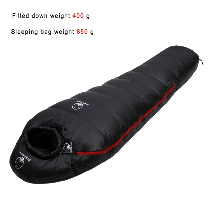 Very Warm White Goose Down Filled Adult Mummy Style Sleeping Bag Fit for Winter Thermal 4 Kinds of Thickness Camping Travel - Macgyverzoutpost