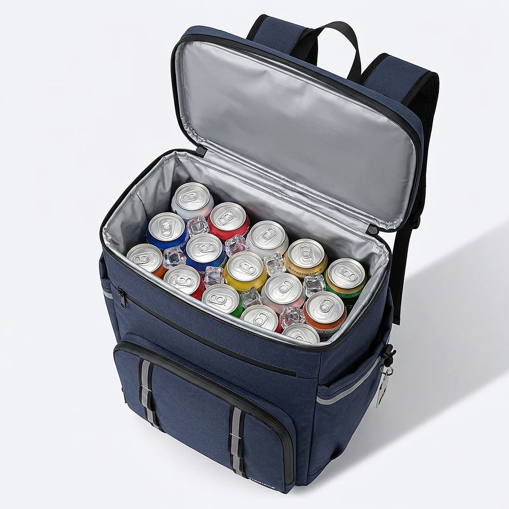 Zoyiancy Blue Large Soft Cooler Bag Holds 45 Cans, 41L Insulated Cooler Backpack, Water-Resistant Lunch Backpack for Travel, Outdoor Camping, Hiking & Picnics