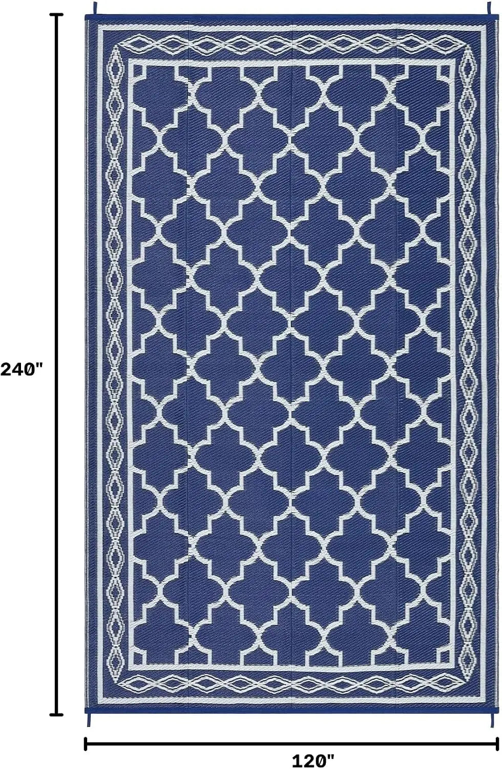 10x20 Outdoor Rug – Waterproof Foldable Reversible Plastic Straw Carpet, Large Area Mat for RV,
