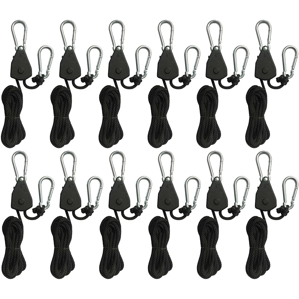 1-16pcs 2m Camping Tent Rope Tensioners Lanyard Hanging Awning Tensioners Ratchet Hanger Pulley Lifting Pulley Hook