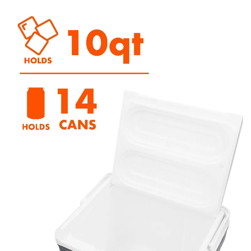 10 qt 14-Can Hard-Sided Cooler, Gray