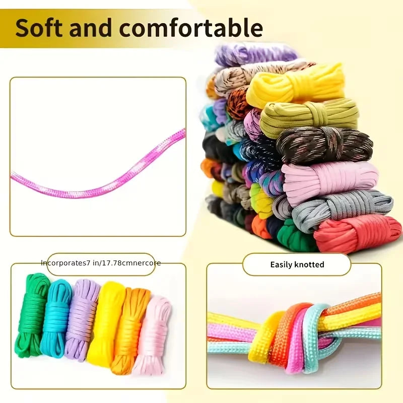 136-Piece Set Multicolor Paracord Rope Kit for Outdoor Sports 7-Strand Design Camping And Hiking Gear, Strength 5 Pounds Polyester Blend Material