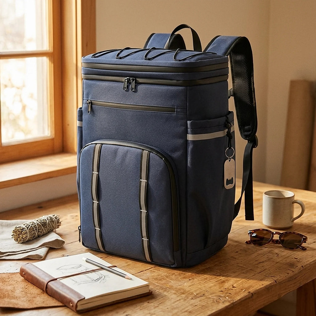 Zoyiancy Blue Large Soft Cooler Bag Holds 45 Cans, 41L Insulated Cooler Backpack, Water-Resistant Lunch Backpack for Travel, Outdoor Camping, Hiking & Picnics