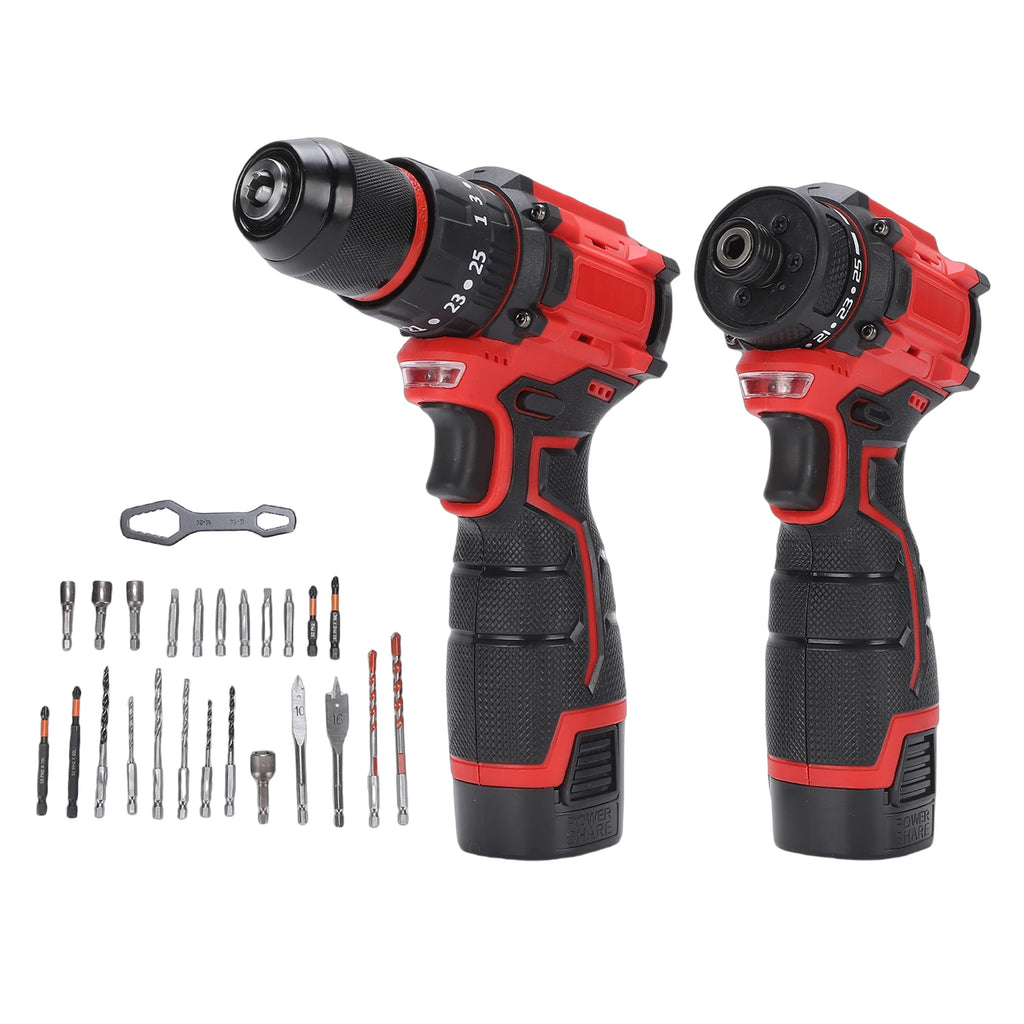 Cordless Drill and  Driver Set 16.8V Brushless Power Tool Kit with 3 Batteries Cordless Drill Kit Brushless Power Tool Kit