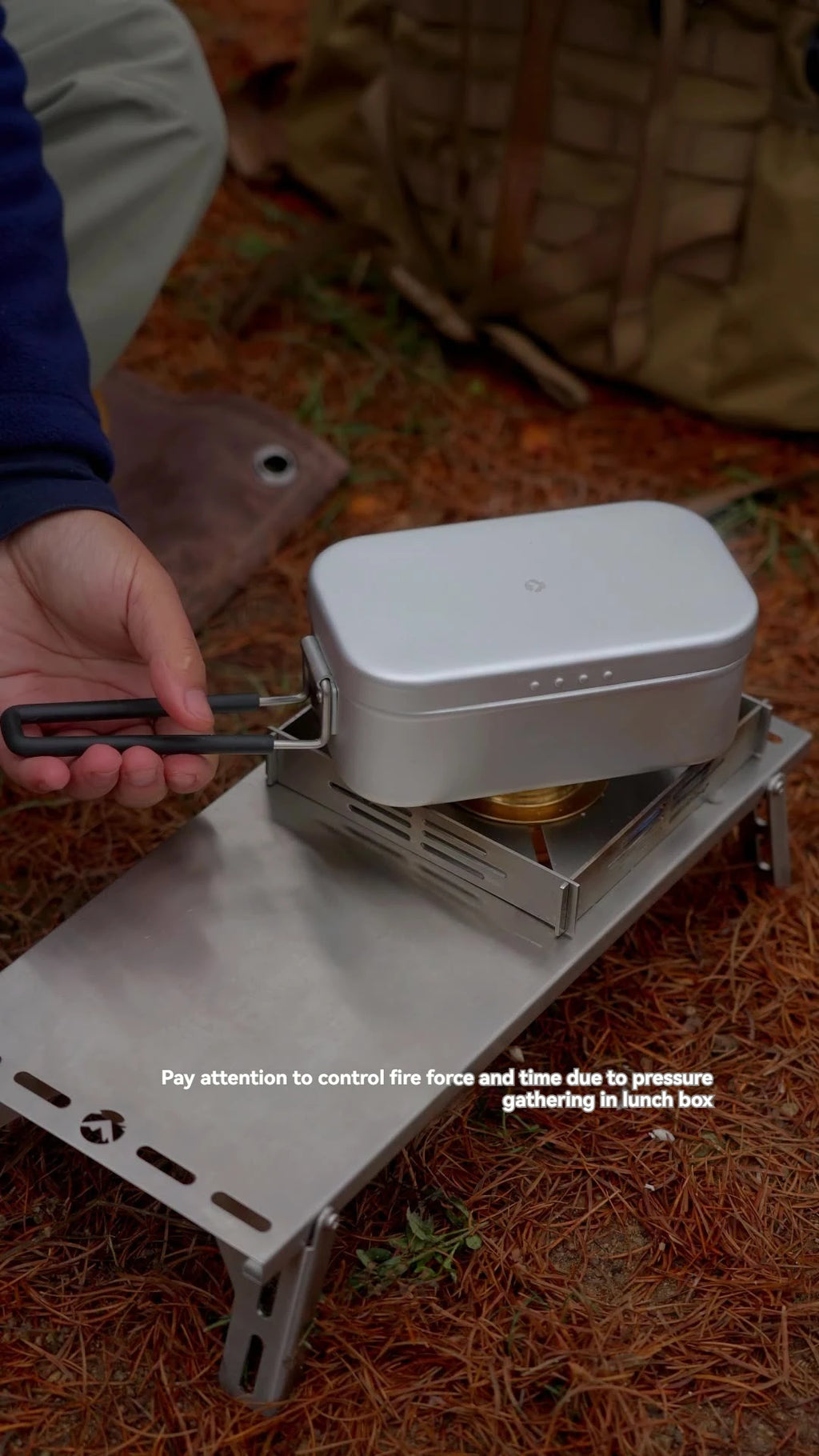 CAMPINGMOON H-2013 Large Aluminum Large Capacity Bento Box for Camping and Picnicking Portable Aluminum Lunch Box with Pressure Relief, Thickened, High Temperature Resistant Camping Cooking Tool Multi Functional Travel Large