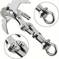 1pc Stainless Steel Folding Grappling Hook, Heavy-Duty Multi-Purpose Claw with 4 Reinforced Claws for Hiking, Camping