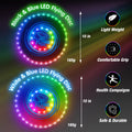 2 Pack Rechargeable Glow-in-the-Dark Flying Discs with 45 LEDs 14 Lighting Modes Easter Basket Stuffers Camping Toys for Kids Teens Adults Birthday Halloween Christmas Gift