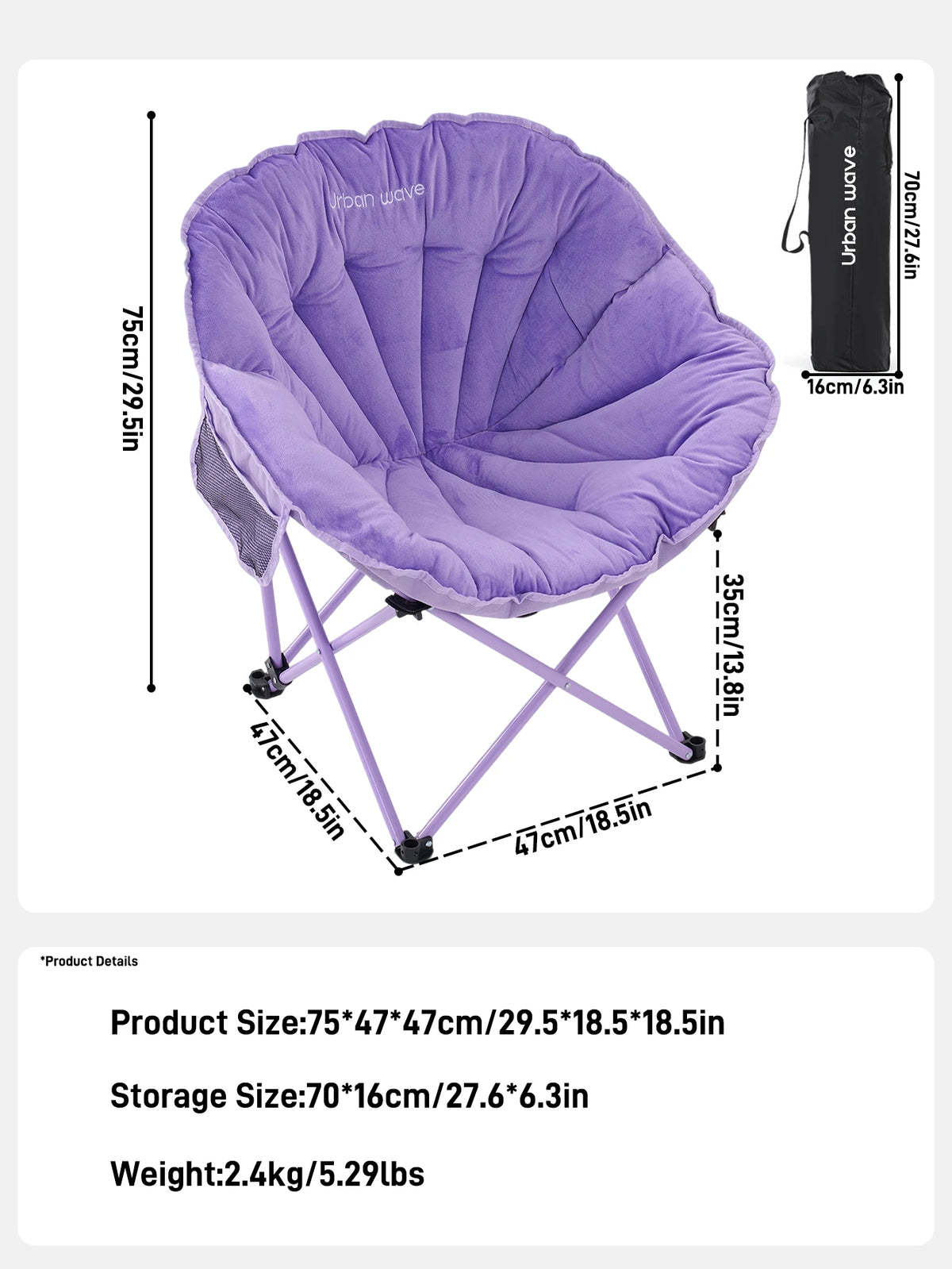 Extra Large Heavy-Duty Outdoor Camping Folding Chair with 330 Lbs Capacity Includes Storage Bag Side Net Pocket Cooler And Sport Kit