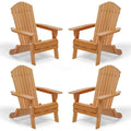 Set of 4 Wooden Outdoor Adirondack Chairs, Ideal for Patio, BBQ, Porch, Yard, and Pool Side