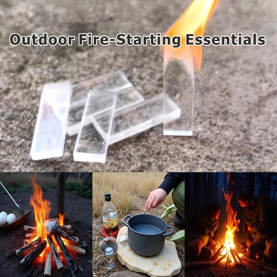 60PCS Waterproof Fire Starter Sticks Durable Burning Camping Ignition Strips Outdoor Survival Gear Barbecue Fire Lighter