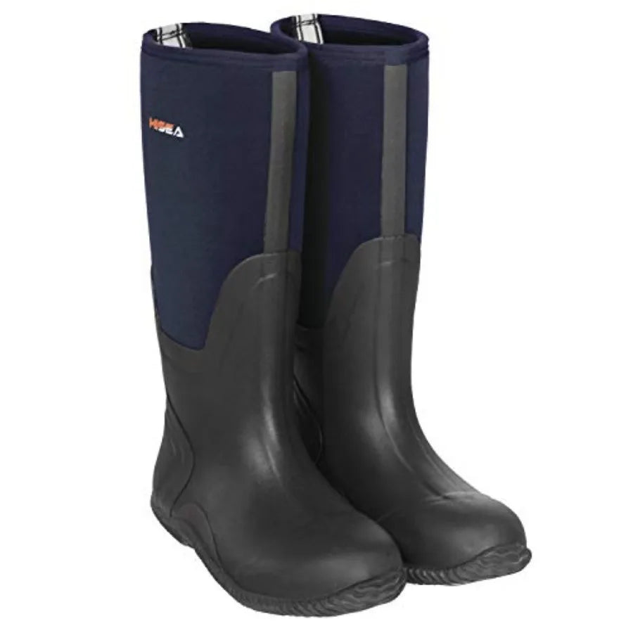 HISEA Men's Rain Boots, Waterproof Durable Insulated Rubber Boots for Men, 5 mm Neoprene Outdoor Mud Fishing Hunting Boots