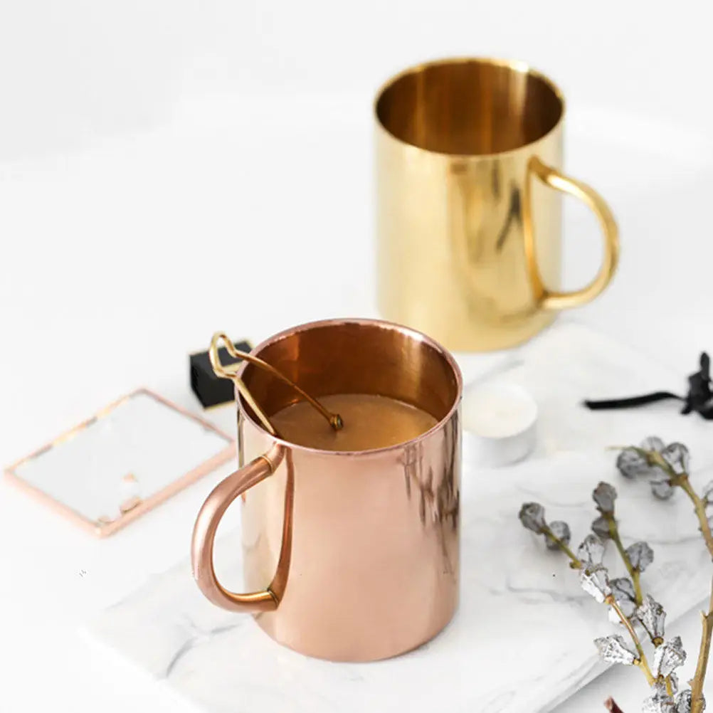 2Pcs Stainless Steel Mug Set Premium Double Walled Metal Coffee Mug for Hot Cold Drinks Home Office Cafe Camping Travel Gift