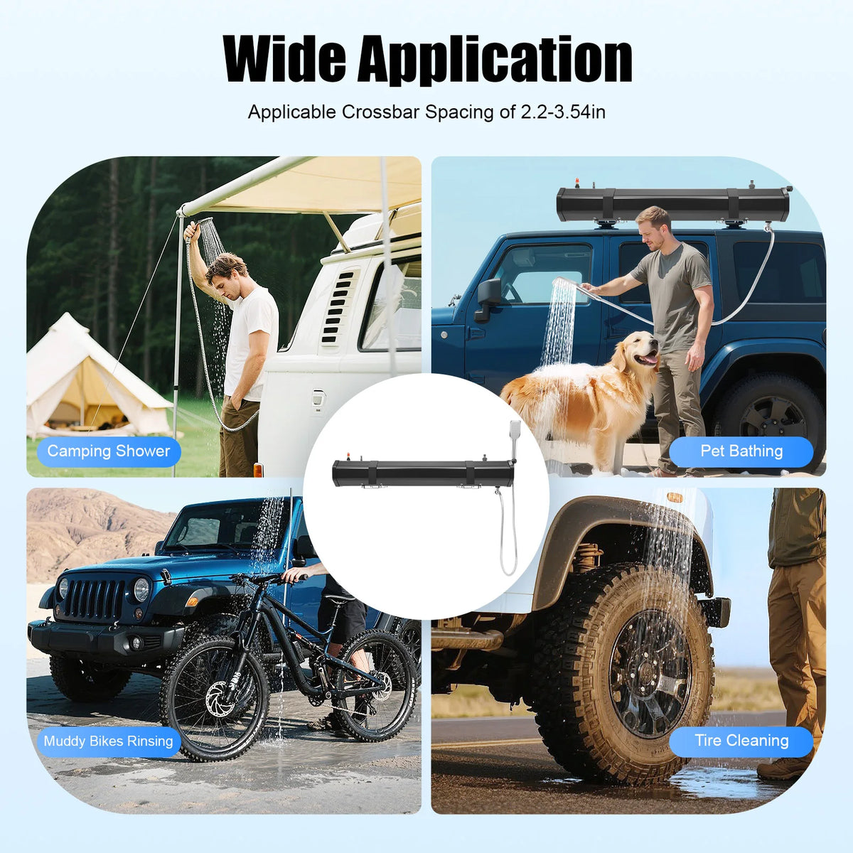 30L/18L Car Camping Shower Portable Water Tank for Camping, Roof Rack Mount Road Shower, Outdoor Activities Water Supply