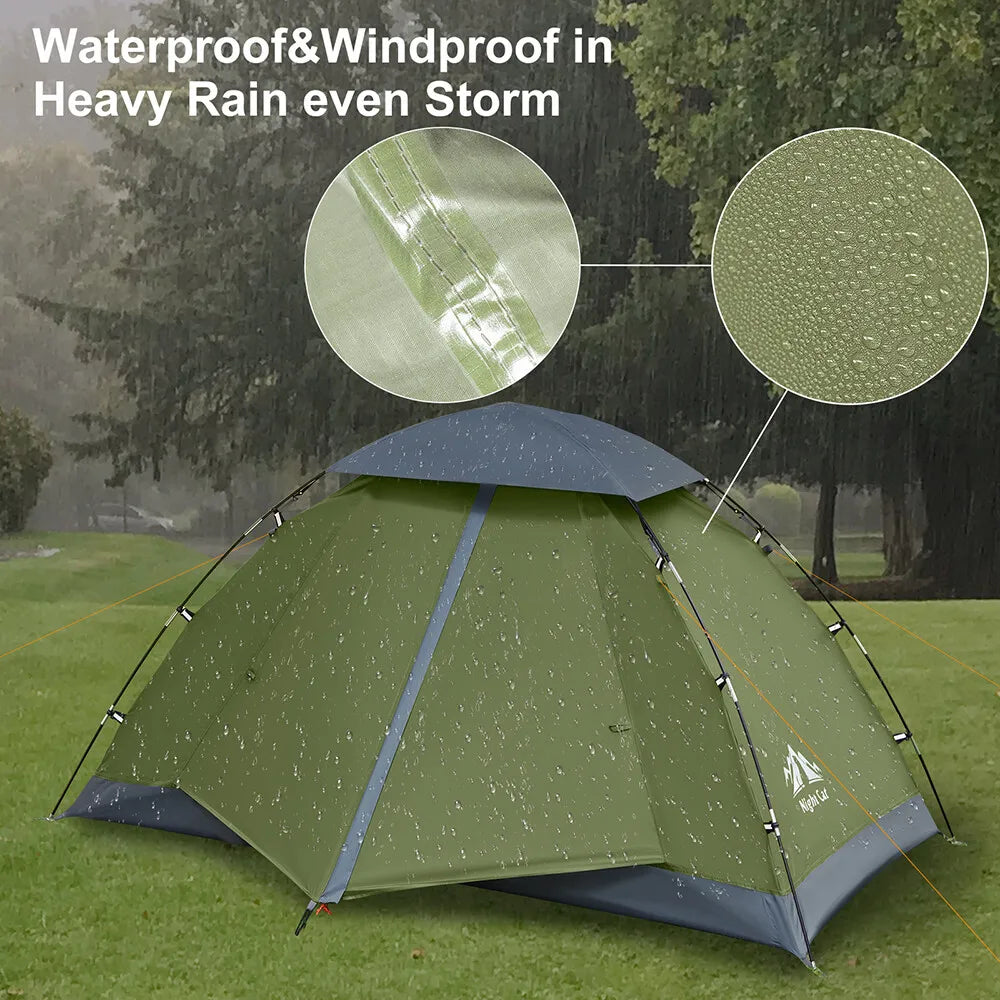 Night Cat Upgraded Backpacking Tents 1- 2 Persons Easy Clip Setup Camping Tent Adults Heavy Rainproof Compact Lightweight - Macgyverzoutpost