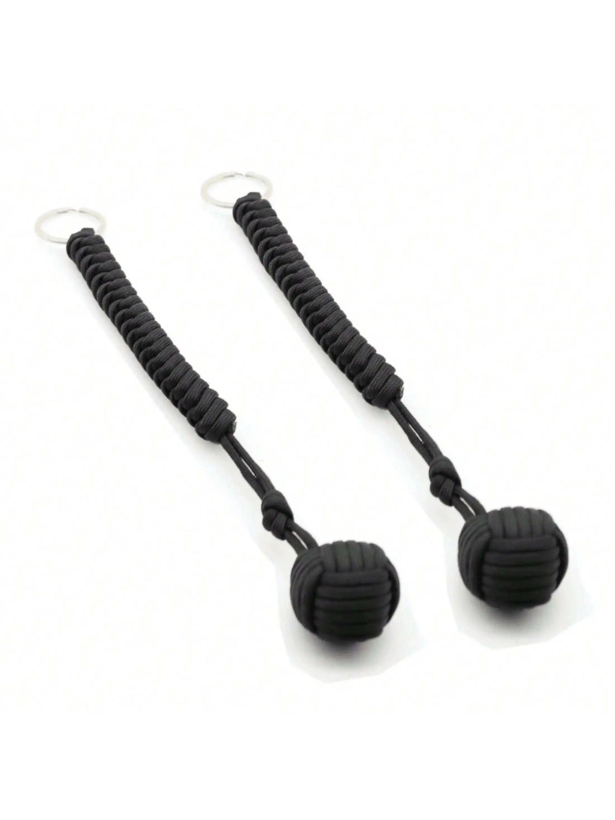 Outdoor Security Protection Black Monkey Fist Steel Ball for  Self Defense Lanyard Survival Key Chain