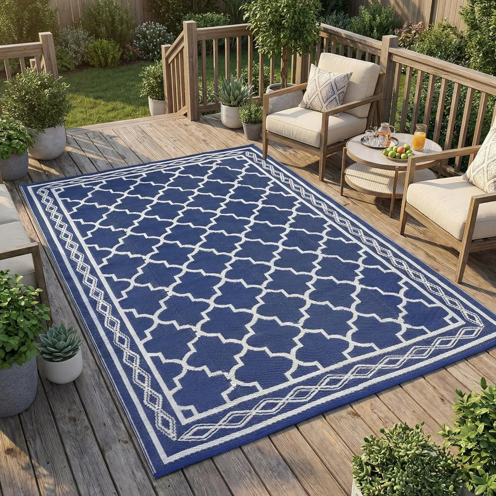 10x20 Outdoor Rug – Waterproof Foldable Reversible Plastic Straw Carpet, Large Area Mat for RV,