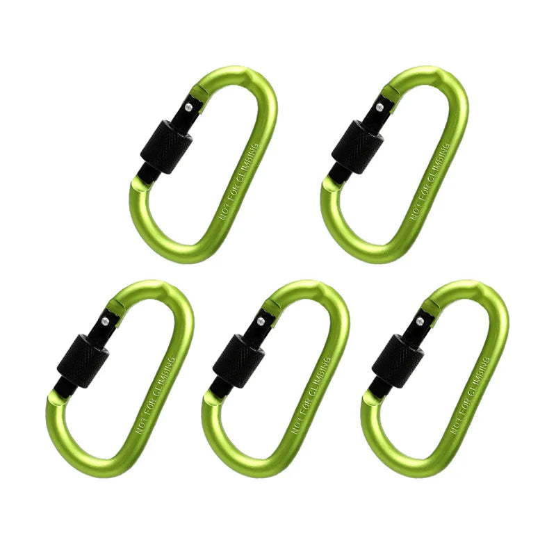 5PCS Carabiner Clip Set Aluminium Alloy Tourist Hooks Fishing Carbin Buckle Caribiner Key Holder Keychain Camping Karabiners