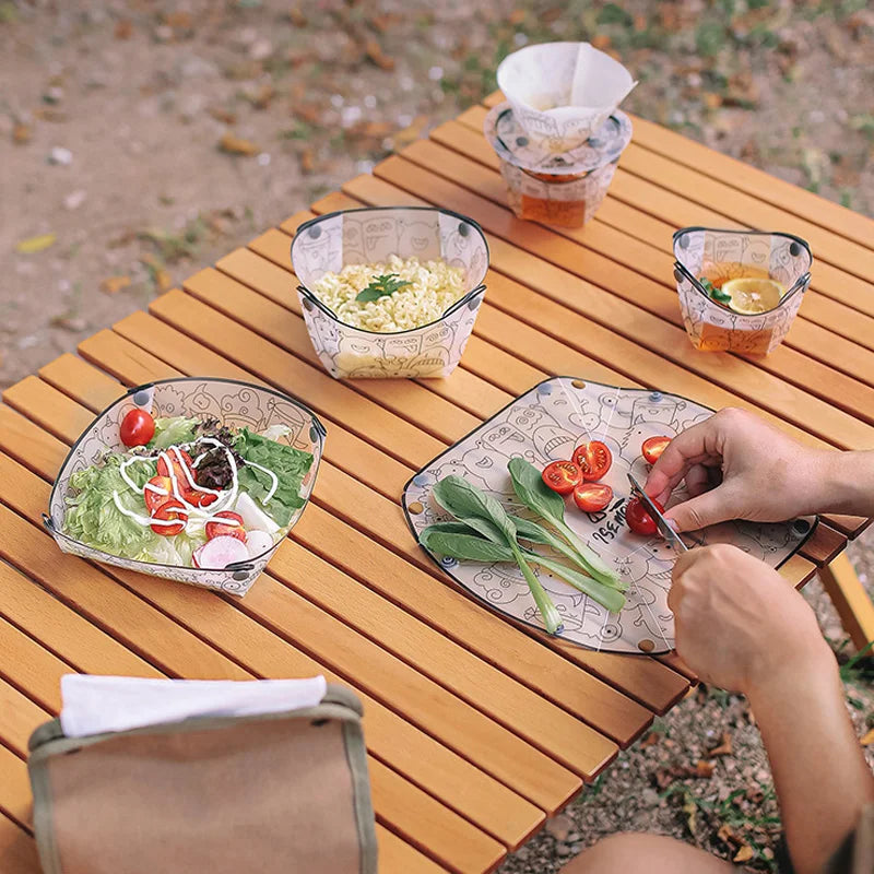 Folding Camping Tableware Outdoor Portable Folding Lightweight Bowl Dinner Plate Water Cup Multi-purpose - Macgyverzoutpost